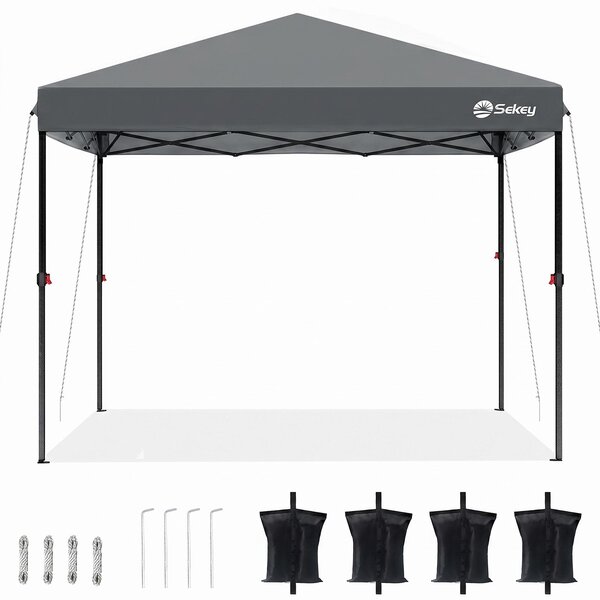 Gazebo pieghevole Sekey 3x3 impermeabile, gazebo pop-up con 4 sacchi di sabbia, protezione UV 50+, gazebo e tendoni per feste, grigio