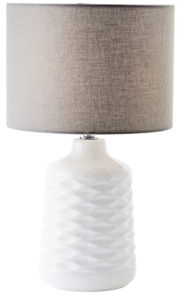 Lampada da tavolo, altezza 42 cm, Ø 25 cm, interruttore, E14, max. 40 W, bianco/giallo