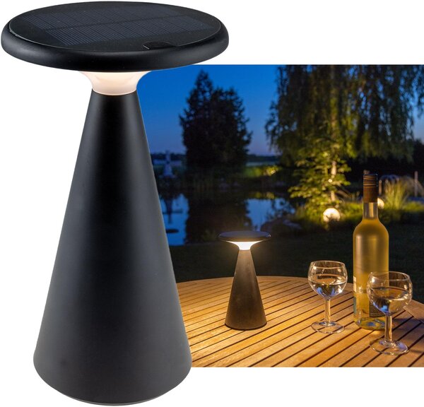 Lampada da tavolo solare a LED Foco Sol 2700K IP44 dimmerabile 20cm nero opaco
