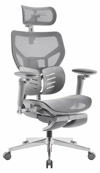 Sedia da ufficio - Ergonomica - Supporto lombare GlideTrack - Poggiatesta 4D - Grigio scuro - Per lavoro da casa e gaming