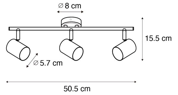 Faretto moderno bronzo orientabile 3 luci - Jeana