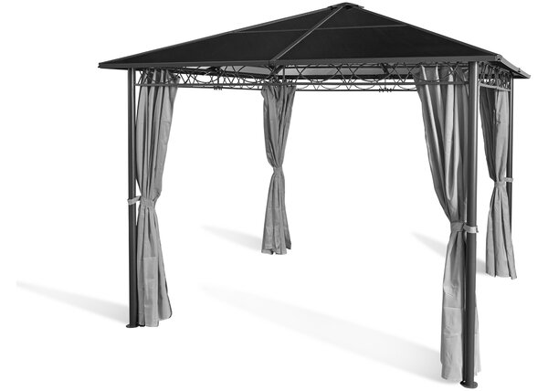 Gazebo Grasekamp Meran 3x3 m con pareti laterali in policarbonato alveolare a doppia parete