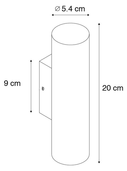 Lampada da parete moderna nera con legno a 2 luci - Jeana