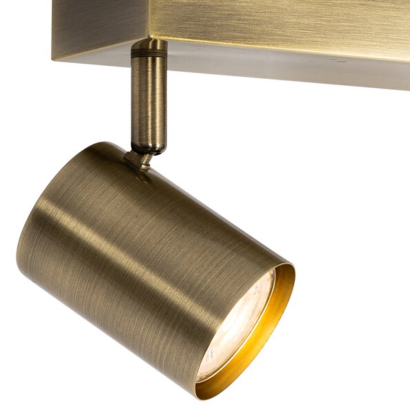 Plafoniera moderna bronzo 2 luci orientabile rettangolare - Jeana