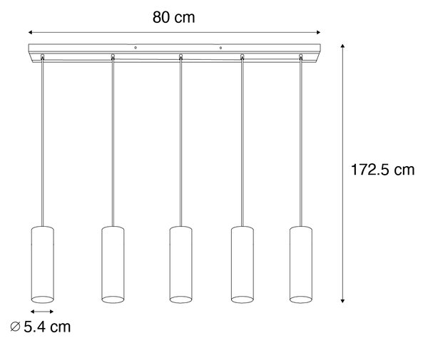 Lampada a sospensione moderna bronzo 5 luci - Jeana