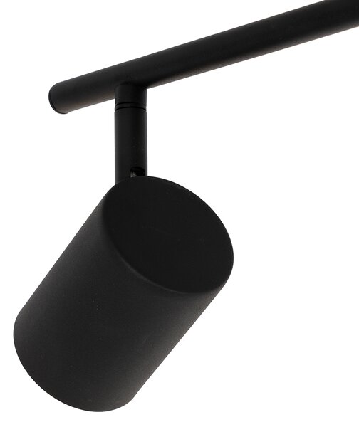 Plafoniera nera con legno 5 luci regolabili rettangolare - Jeana