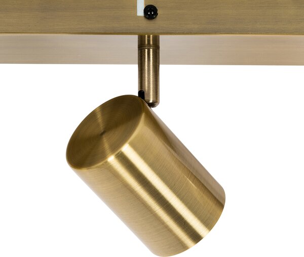 Plafoniera moderna bronzo 3 luci regolabile rettangolare - Jeana