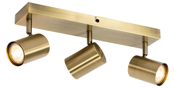 Plafoniera moderna bronzo 3 luci regolabile rettangolare - Jeana