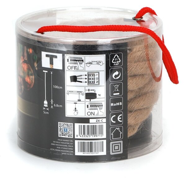 Lampadario da soffitto Single Rope Canapa 1 x E27 Aigostar