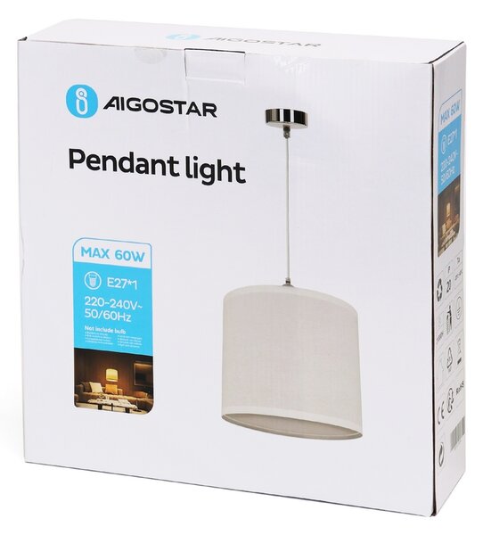 Lampadario da soffitto Fez Bianco 1 x E27 Aigostar