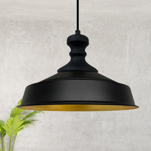 Lampada a sospensione Asletl Nero-Knob Lampada da cucina a sospensione 40 cm - Nero