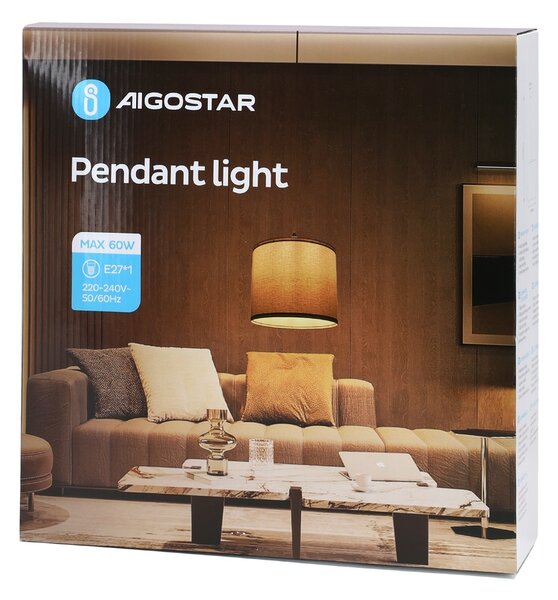 Lampadario da soffitto Fez Nero 1 x E27 Aigostar