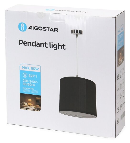 Lampadario da soffitto Fez Nero 1 x E27 Aigostar