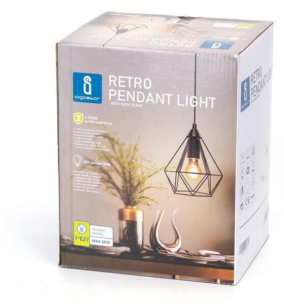 Lampadario da soffitto Sciva Nero 1 x E27 Aigostar