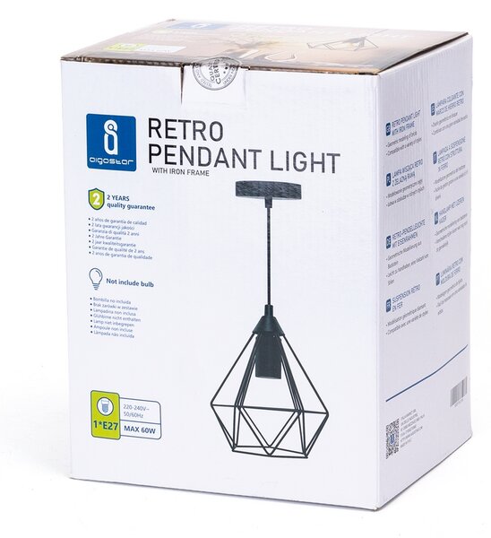 Lampadario da soffitto Sciva Nero 1 x E27 Aigostar