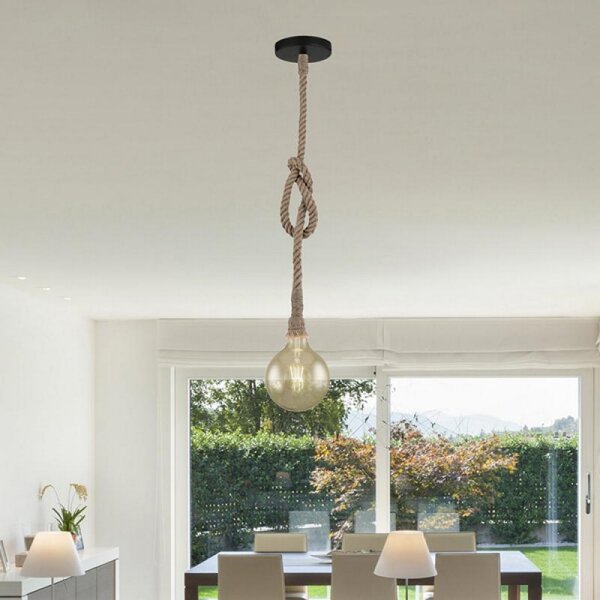 Lampadario da soffitto Rope Canapa 1 x E27 M LEDME