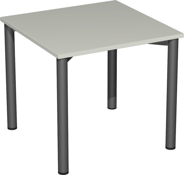 Tavolo da conferenza, LxPxA 800x800x720 mm, struttura a 4 gambe, colore del piano/della struttura grigio chiaro/antracite