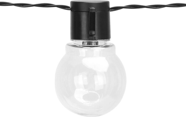Catena luminosa a Led decorativa a energia solare 5,8 metri 20 sfere trasparenti Bianco caldo Aigostar