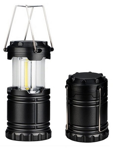 Lanterna Led COB da campeggio Nera Bianco freddo 6000K Novaline