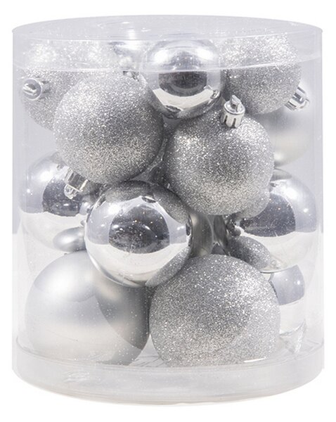 Palline decorative color Argento per Albero di Natale Confezione 20 pz Viscio