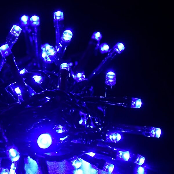 Catena di luci 15 metri da 300 Led Blu con cavo verde Wisdom