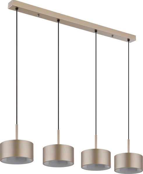 Lampada a sospensione a LED, metallo, color champagne, H 150 cm