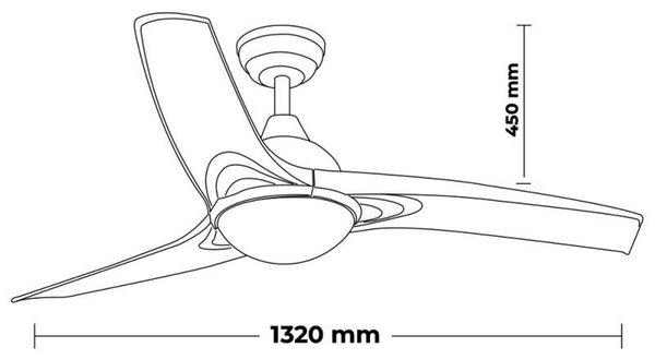 Lampadario Ventilatore da soffitto Ivara 24W illuminazione Led regolabile con telecomando M LEDME