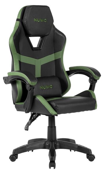 Sedia da gaming ergonomica, colore verde militare, capacità massima di 120 kg, regolabile