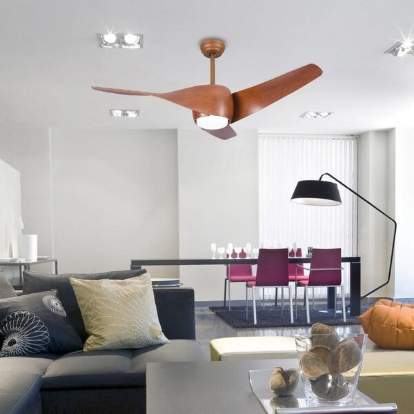 Lampadario Ventilatore da soffitto Fanton marrone 18W illuminazione Led regolabile con telecomando M LEDME
