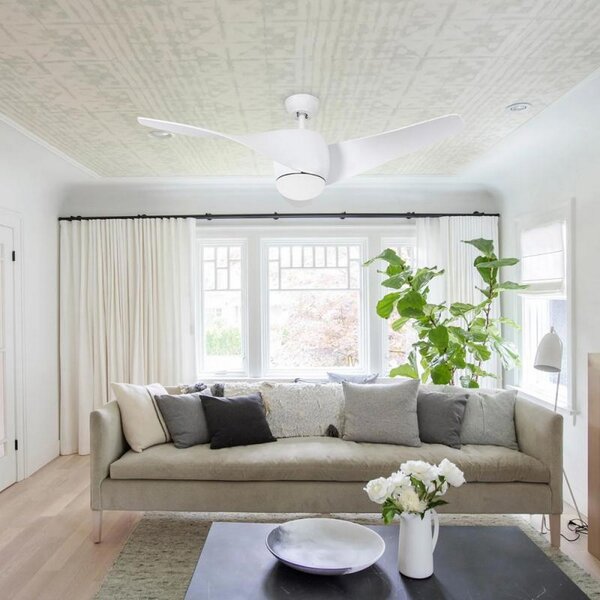 Lampadario Ventilatore da soffitto Fanton bianco 18W illuminazione Led regolabile con telecomando M LEDME