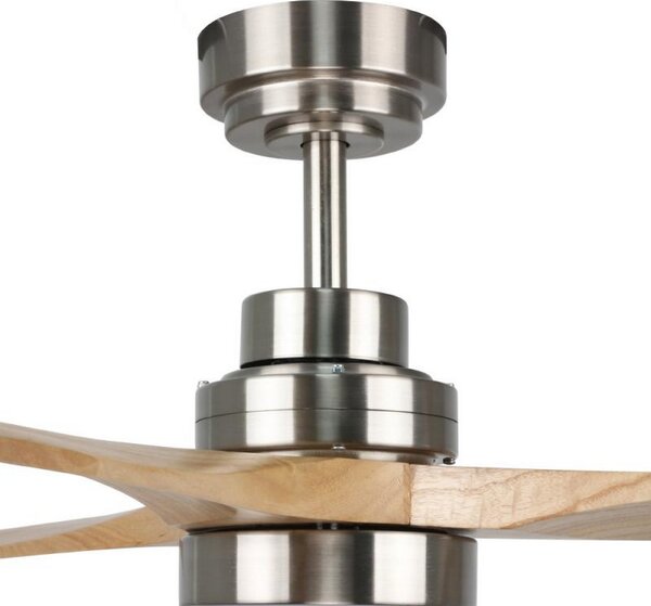 Lampadario Ventilatore da soffitto Nickel Wood 18W illuminazione Led regolabile con telecomando M LEDME