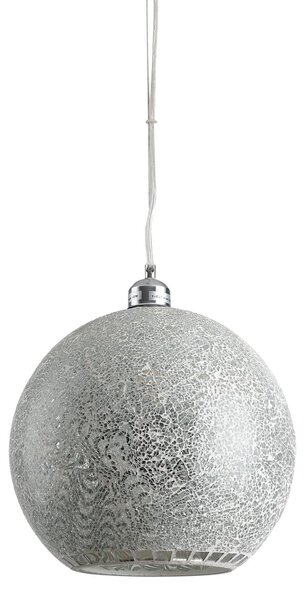 Lampada a sospensione MOSAICO 20419 Ø30CM 1 fiamma, E27 vetro mosaico argento