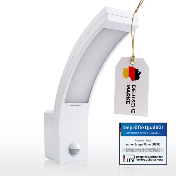 Lampada da esterno a LED con rilevatore di movimento PIRIT bianco - 15W, IP54, 900 lumen, 4000K bianco neutro - applique da esterno, lampada da esterno, luce d'ingresso