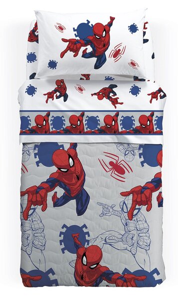 Completo letto singolo in cotone Caleffi Spiderman Wall