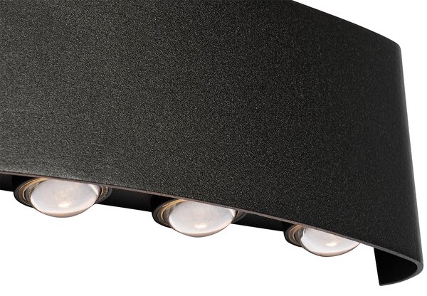 Applique da esterno nera incl. LED 10 luci IP54 - Silly