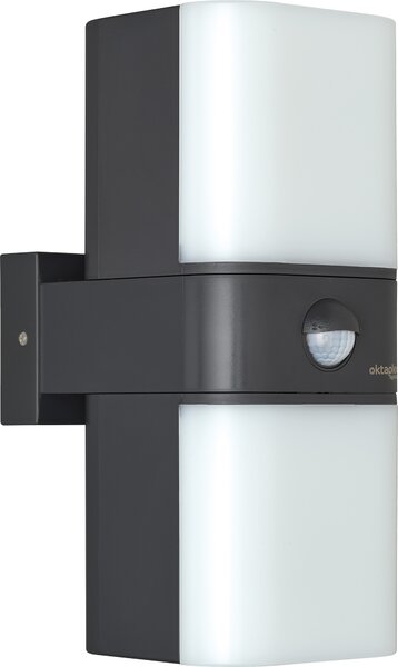 Oktaplex Luce da esterno a LED con rilevatore di movimento IP65 2 corpi luminosi ruotabili antracite