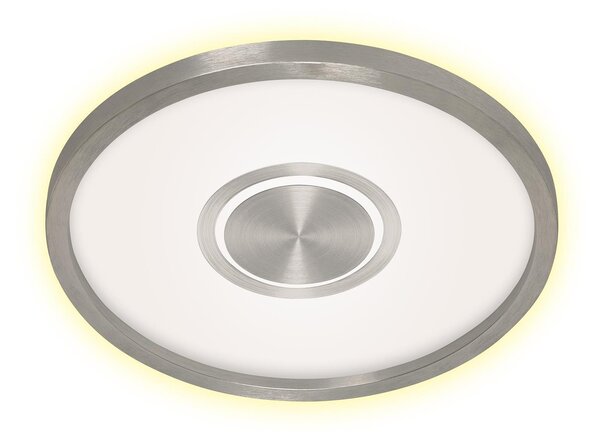 Plafoniera LED, retroilluminata, nichel opaco, rotonda, L 42,5 cm