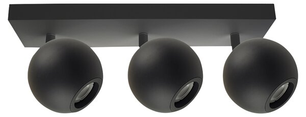 ENOVALITE GLOBE plafoniera, attacco GU10, IP20, Ø10cm, 3 fiamme, nero