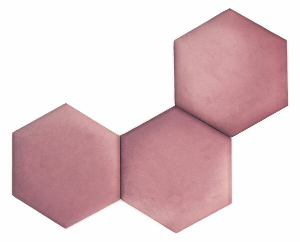 Pannello imbottito Hexagon - rosa - CON