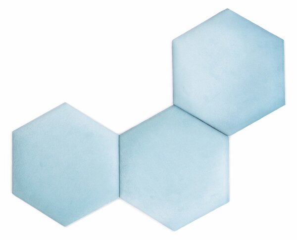 Pannello imbottito Hexagon- celeste - M