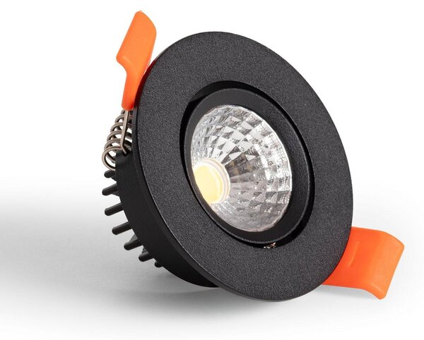 LED downlight Faretto da incasso 3W Round COB CRI90 Cut-out Ø 55 mm Nero No Flicker 5000K Bianco freddo