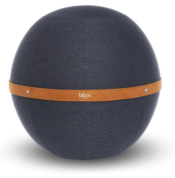 Poltrona a forma di pallone, ergonomica, 55 cm di altezza, color blu oceano, realizzata a mano