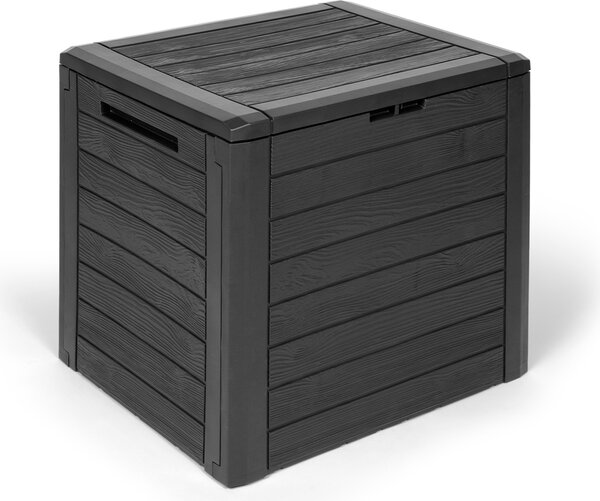 Contenitore per cuscini Kreher "Woodebox" in antracite, 140 litri