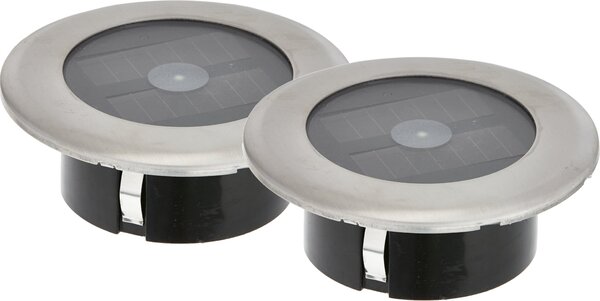 Set da 2 faretti da incasso a LED solari da terra, Ø 11 cm, portata massima di 100 kg per faretto