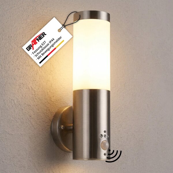 Lampada da parete in acciaio inossidabile Grafner® con sensore di movimento, modello 10WBPIR