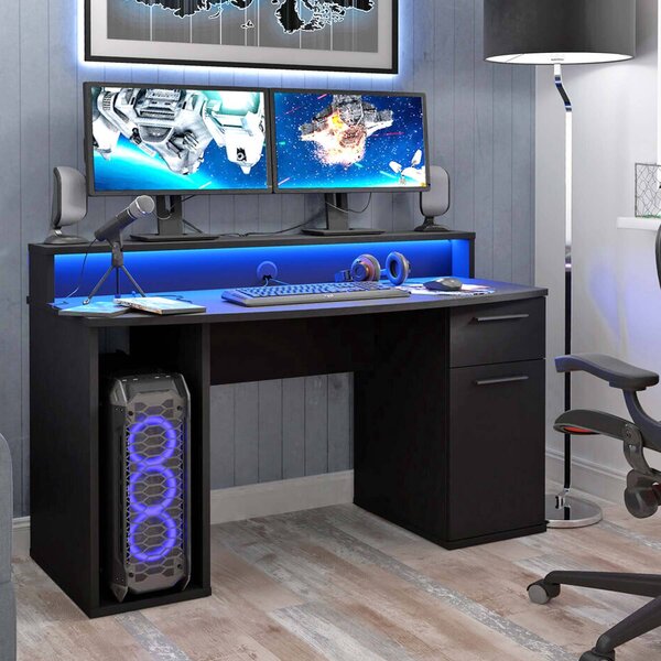 TEZAUR 9B: tavolo da gaming con illuminazione a LED, di Forte