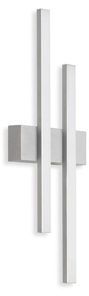 TELEFUNKEN - Lampada da parete a LED per esterni, lampada da parete per esterni a 2 luci, 8 Watt, 960 Lumen, 4.000 Kelvin, IP44, color argento, 470x155x42mm