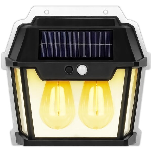 Lampada solare da esterno KRUMAD 600 lm, luce bianca calda, con sensore di movimento e crepuscolare, 3 modalità, IP65, PIR 120°/5–8 m – per giardino, terrazza, montaggio a parete