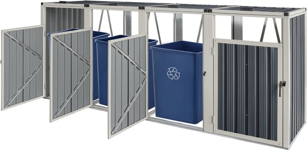 Cassonetto per rifiuti "Tarbek" per 4 tonnellate Fodera per rifiuti Acciaio zincato Cassonetto per rifiuti Antracite 121x292x82cm