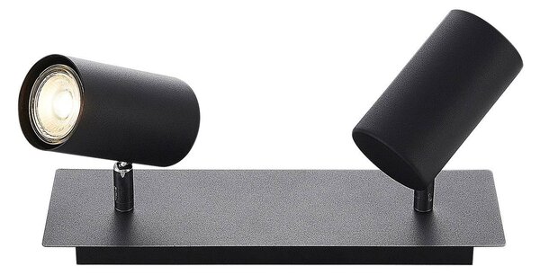Faretto da soffitto Lindby Joffrey, 31 cm, 2 luci, nero, GU10